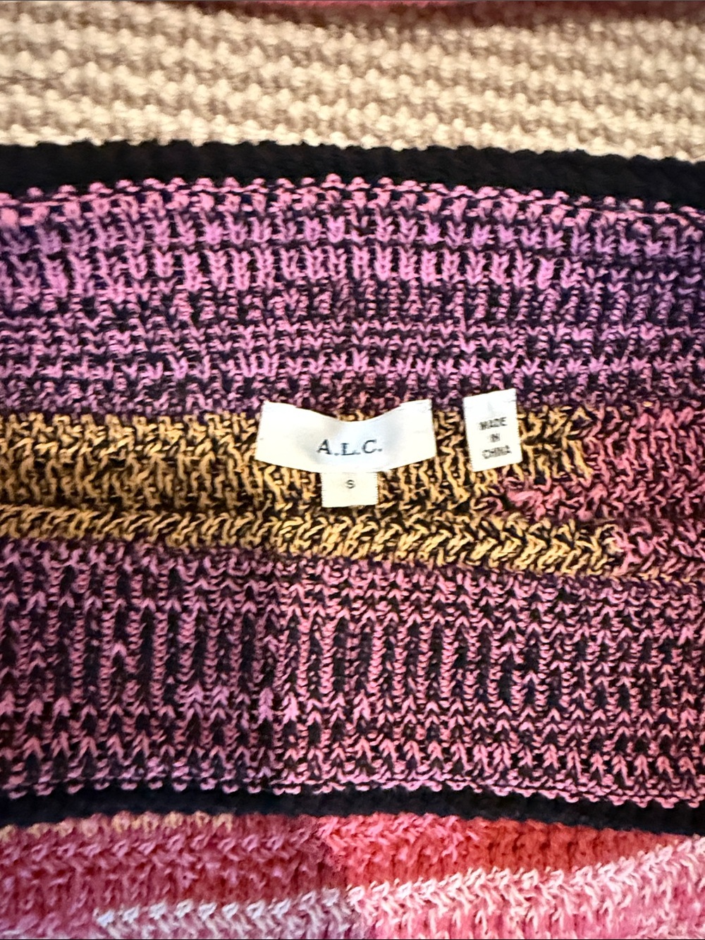 A.L.C. Multicolor Knit Maxi Skirt — Pink, Orange & Black Abstract - Picture 2 of 6